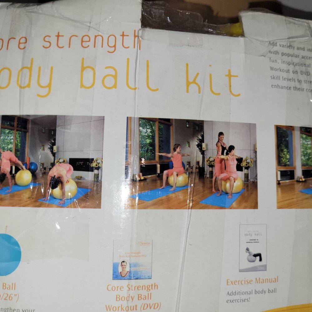 Yoga Pilates Ball Core Strength Body Ball Kit w/ pump 26" 65cm Savasa - Picture 7 of 10